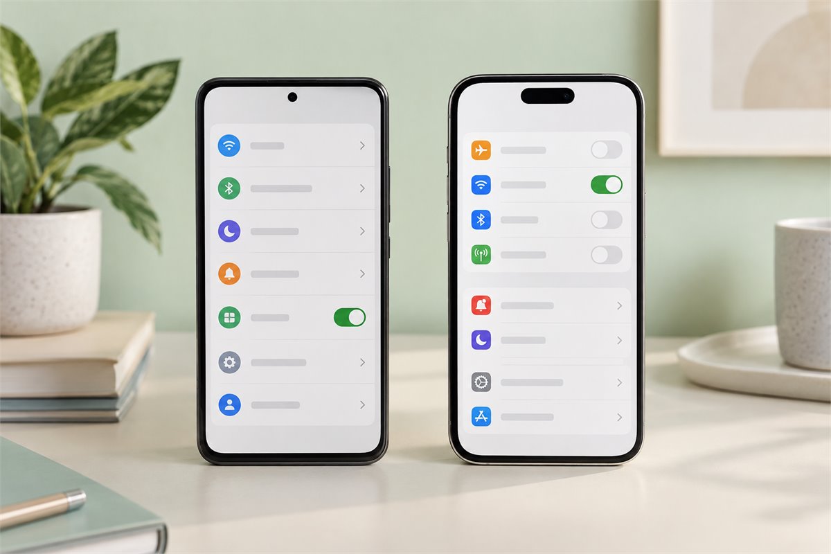 Android手机与iPhone设置对照